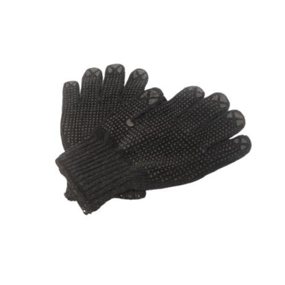 MATAHARI Sarung Tangan Benang Rajut Hitam Kain Tukang Kerja Proyek Sepasang