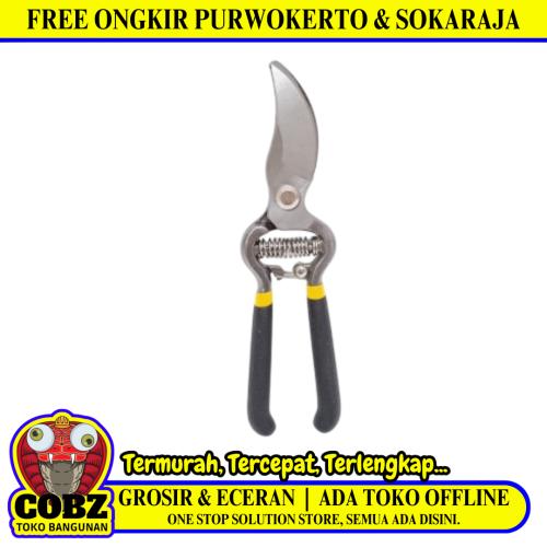8 IN / BISON Gunting Dahan Bengkok Ranting Tanaman Pruning Shears Gagang Karet