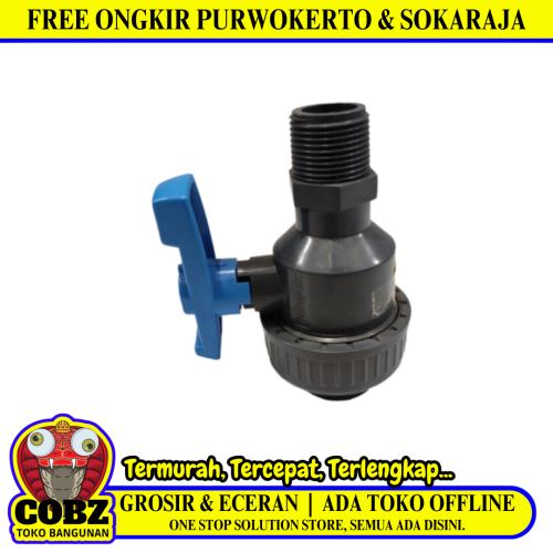 3/4 IN / PENGUIN Stop Kran Watermur Drat Luar Dalam Plastik PVC