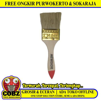 2 IN / NEWDIOR Kuas Cat Tembok Kayu Besi Air Acyrlic Paint Brush