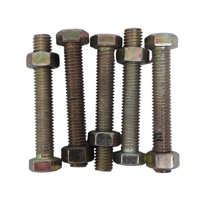 M 8 x 50 MM / TM Baut Mur Hexagon Bolt Nut Flat Head Kuning Biji