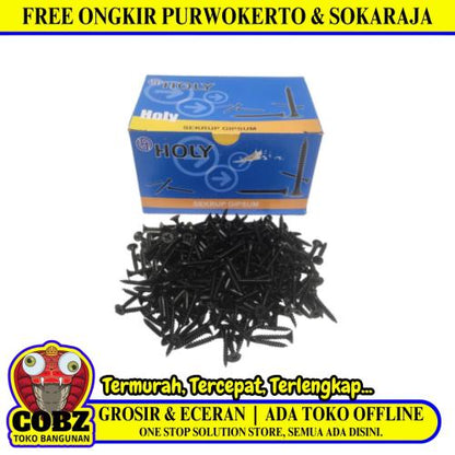 #6 X 1 IN/ HOLY Sekrup Gypsum Screw Plafon Board GRC Hitam Dus