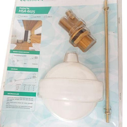 1IN /WASSER HSA-6075 Floating Valve Pelampung Bola Air Torrent PVC Set