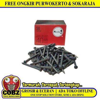 40 MM / MARABU Paku Beton Tembok Dinding Hitam Dus
