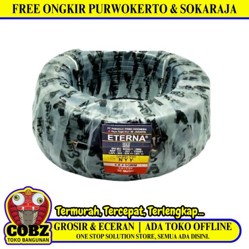 4 INTI x 4 MM x 50 M / ETERNA NYY Tunggal Kabel Tembaga SNI Hitam Roll