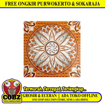 40 CM x 40 CM / ARWANA SAHARA Keramik Lantai Rumah Glossy Brown Dus