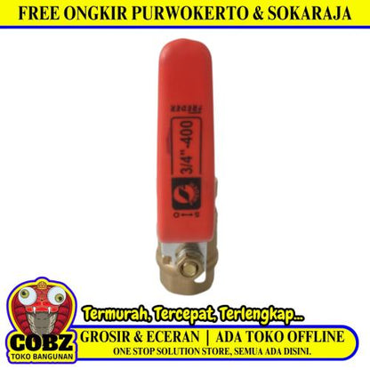 3/4 IN / FREEDER Stop Kran Drat Dalam Ball Valve Engkol Kuningan