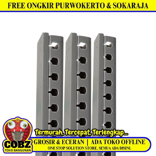 25 MM x 25 MM x 1700 MM / NISO Kabel Dak Ducting Trunking Protector Abu-Abu Batang