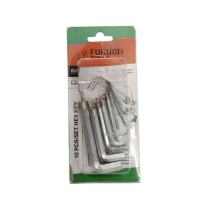 1.5 MM - 10 MM / FUKUDA Kunci L Hexagon Rata Pendek Wrench Screw 10 Pcs Set