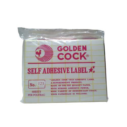 No. 123 / GOLDEN COCK Kertas Label Harga Pack