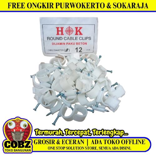 12 MM / HOK Klem Kabel Penjepit Penyangga Paku Beton Bungkus