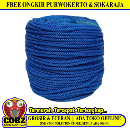 7 MM / NM Tali Tambang Ikat Nylon Plastik PVC Warna Per Meter