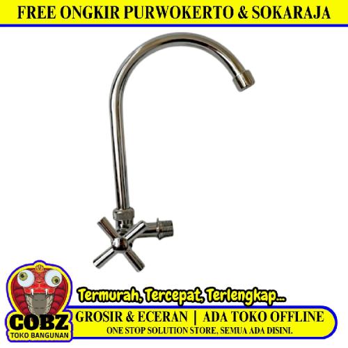 1/2 IN / SPOT Kran Angsa Sink Bak Cuci Piring Tembok Stainless