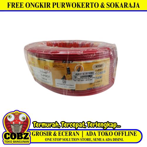 1 INTI x 1.5 MM x 100 M / KITANI NYA F Serabut Kabel Tembaga SNI Merah Roll