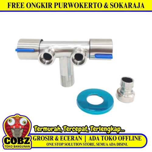 1/2 IN / COBZ F203003A Kran Air Cabang Double Shower Mesin Cuci Stainless
