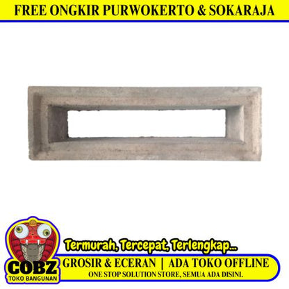 13 CM x 40 CM / BL Profil Rooster Lubang Angin Semen Abu 1 Sisi Biji