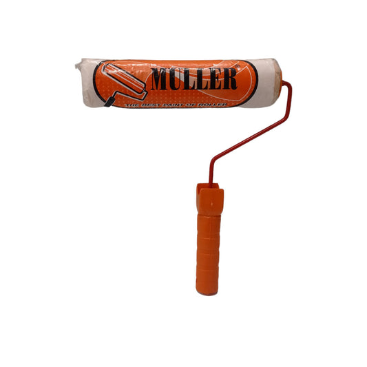 9 IN / MULLER Kuas Busa Roll Cat Tembok Kayu Besi Besar + Gagang Set