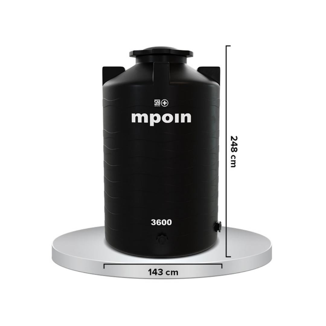 3100 L / M POIN+ WAVE W 3600 Water Torrent Tangki Tandon Air PVC Red Granite + Acc Set