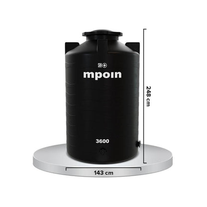 3100 L / M POIN+ WAVE W 3600 Water Torrent Tangki Tandon Air PVC Red Granite + Acc Set