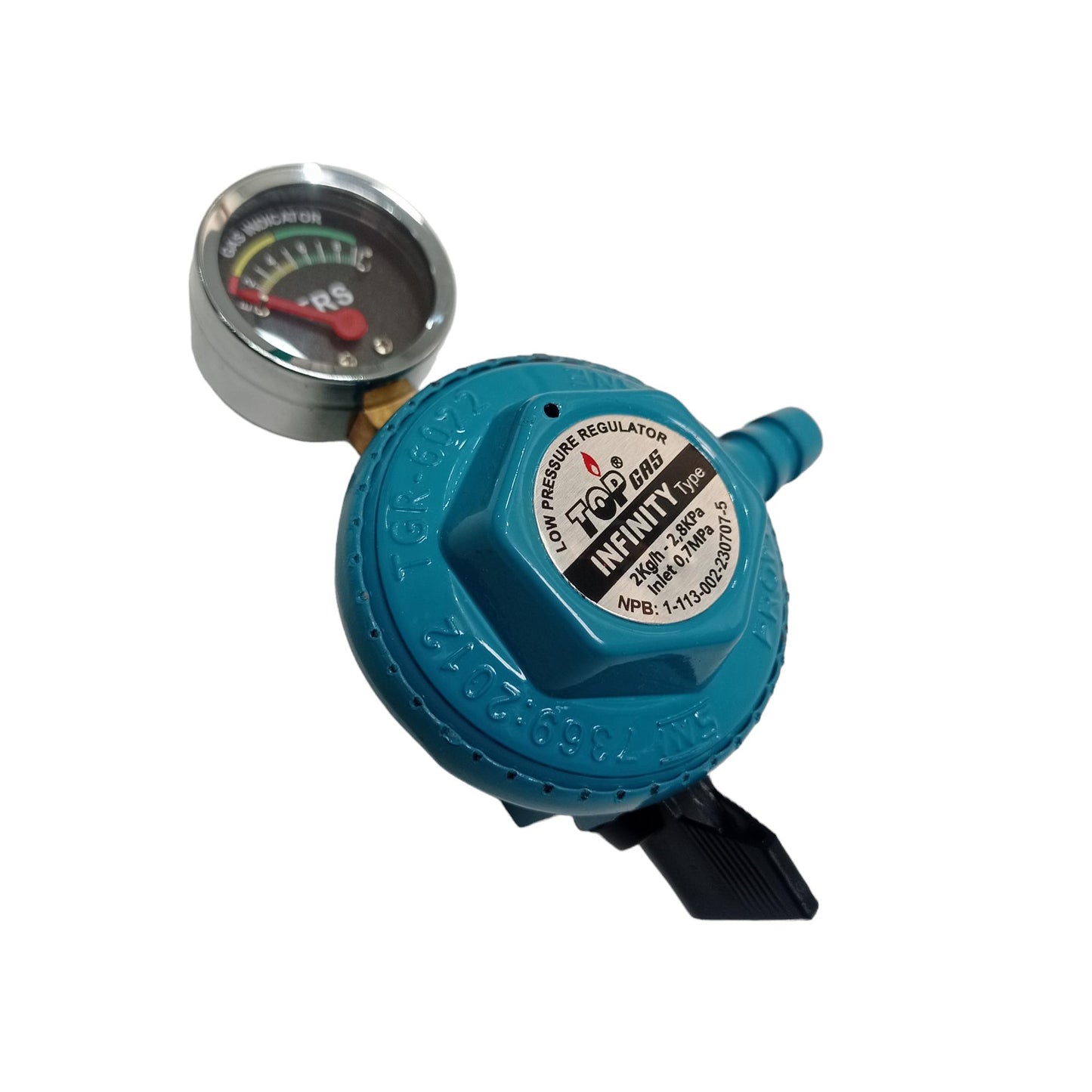 TOP GAS Regulator Kepala Tabung Gas LPG Tekanan Rendah + Meteran