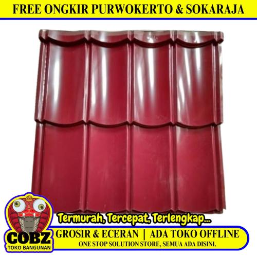 0.25 MM x 80 CM x 80 CM / TM Genteng Metal Atap Polos Merah Lembar