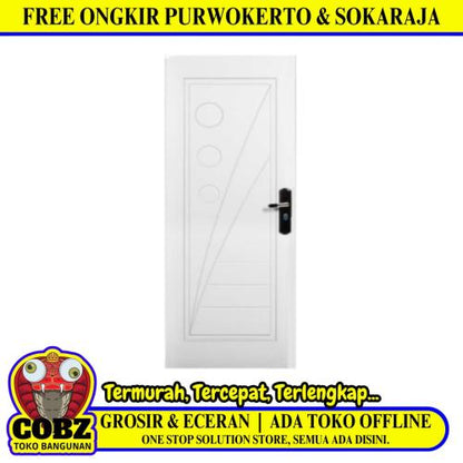 4 CM x 80 CM x 200 CM / FORTRESS METAL 80.03 SINGLE DOOR Pintu Baja White Set