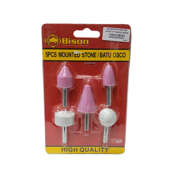 6 MM / BISON Mata Bor Batu Gerinda Tangkai Rotary Mounted Stone Set