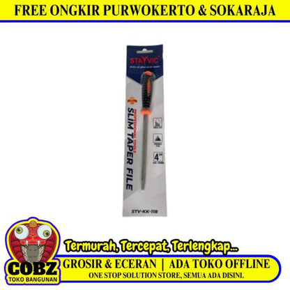 4 IN / STAYVIC Kikir Besi Asah Needle Segitiga Gagang Karet