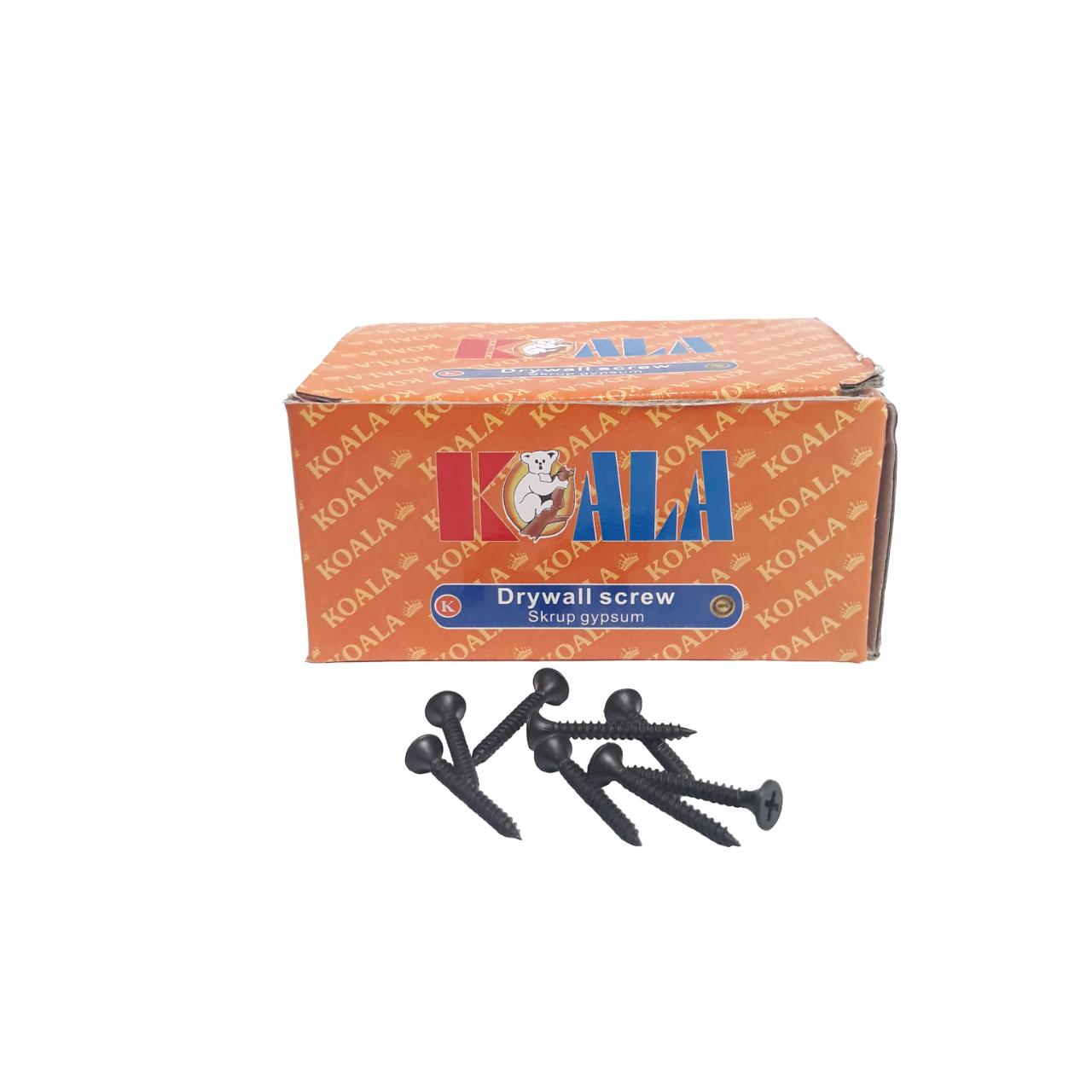 #6 X 1 1/4 IN / KOALA Sekrup Gypsum Screw Plafon Board GRC Hitam Dus