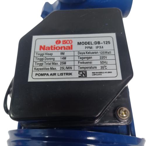 ISCO DB-125 Pompa Air Sumur Dangkal Semi Jet Pump Non Otomatis Set