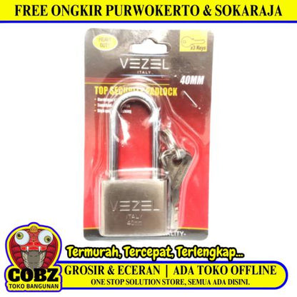 40 MM / VEZEL Gembok Pintu Pagar Padlock Anti Maling Leher Panjang