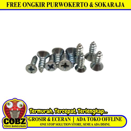 #8 X 1/2 IN / TM Sekrup FH Kepala Rata Plus Putih Biji