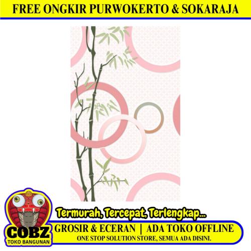 25 CM X 40 CM / UNO OPAL Keramik Dinding Kamar Mandi Glossy Pink Dus