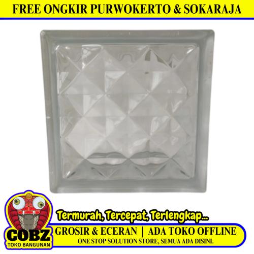 190 MM X 190 MM X 95 MM / MULIA Glassblock Rooster Blok Kaca Biji