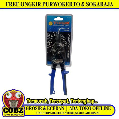 10 IN / TORA Gunting Hollow Baja Ringan Seng Aviation Snip Scissors