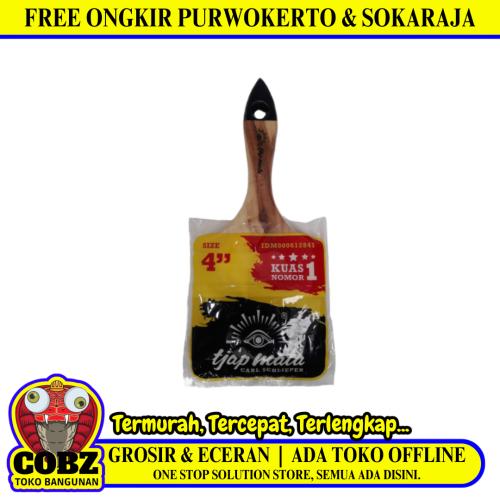 4 IN / TJAP MATA Kuas Cat Tembok Kayu Besi Air Acyrlic Paint Brush