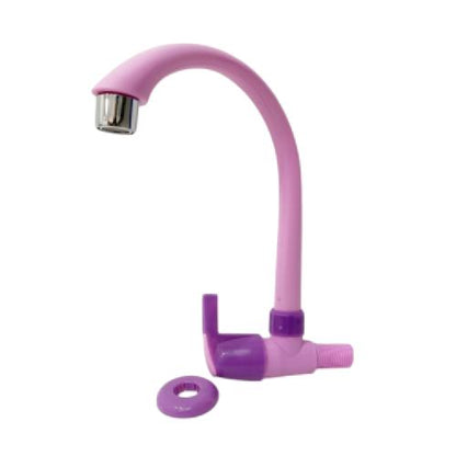 1/2 IN / CAB Kran Angsa Engkol Sink Bak Cuci Piring Tembok Plastik Pink PVC