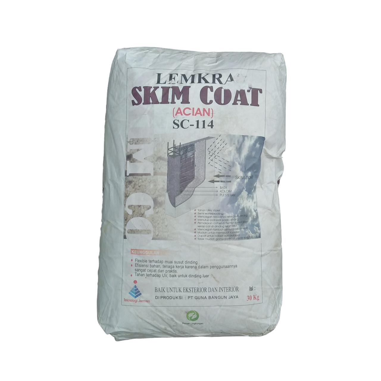 30 KG / LEMKRA SKIM COAT SC - 114 Semen Instant Acian Lantai Sak