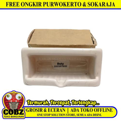 11 CM x 22 CM x 10 CM / DUTY Tempat Sabun Tanam Dinding Keramik Beige
