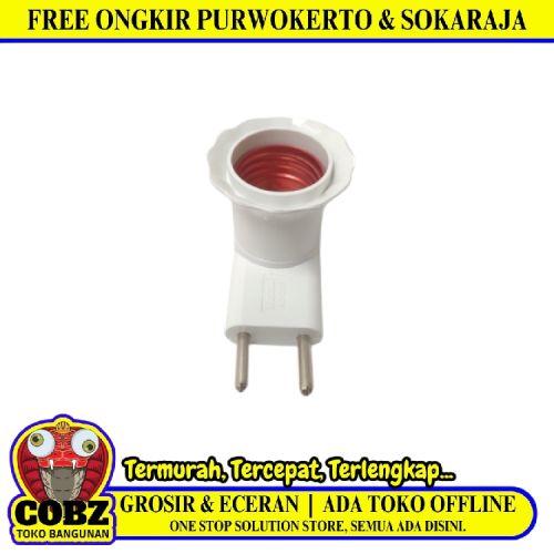 MATSUI Fitting Lampu Saklar Steker Colok Dinding Tidur+ Switch Putih