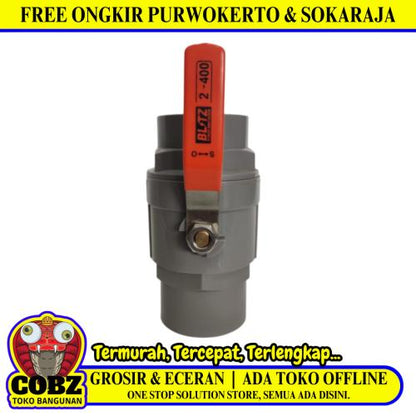 2 IN / BLITZ Stop Kran Polos Ball Valve Engkol Plastik PVC