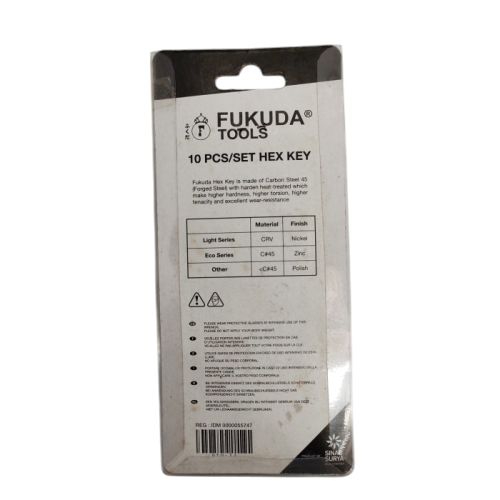 1.5 MM - 10 MM / FUKUDA Kunci L Hexagon Rata Pendek Wrench Screw 10 Pcs Set