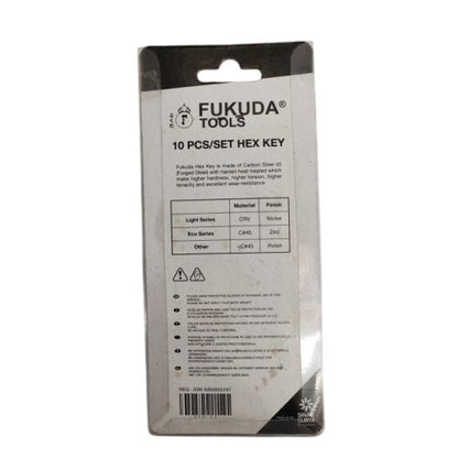 1.5 MM - 10 MM / FUKUDA Kunci L Hexagon Rata Pendek Wrench Screw 10 Pcs Set