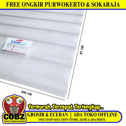 0.5 MM X 80 CM X 300 CM / LASERTOP Seng Gelombang UV Transparan Lembar