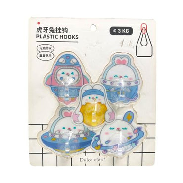 PLASTIC HOOKS Kapstok Cantel Gantungan Baju Dinding Mini PVC Set