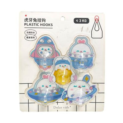 PLASTIC HOOKS Kapstok Cantel Gantungan Baju Dinding Mini PVC Set