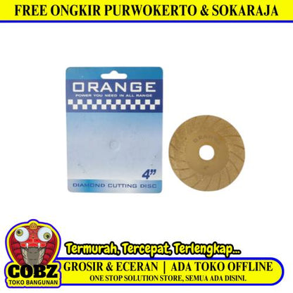 4 IN / ORANGE Turbo Mata Gerinda Potong Keramik Diamond Cutting Wheel