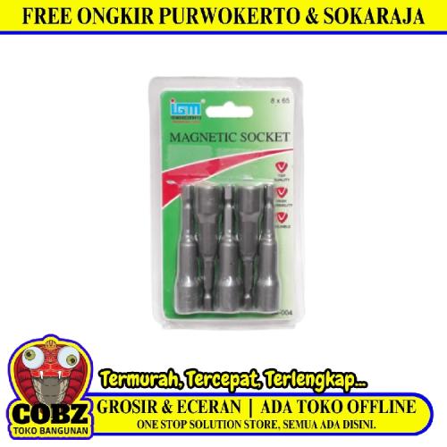 8 MM x 65 MM / IGM Mata Bor Kunci Sok Baut Baja Roofing Hex Set