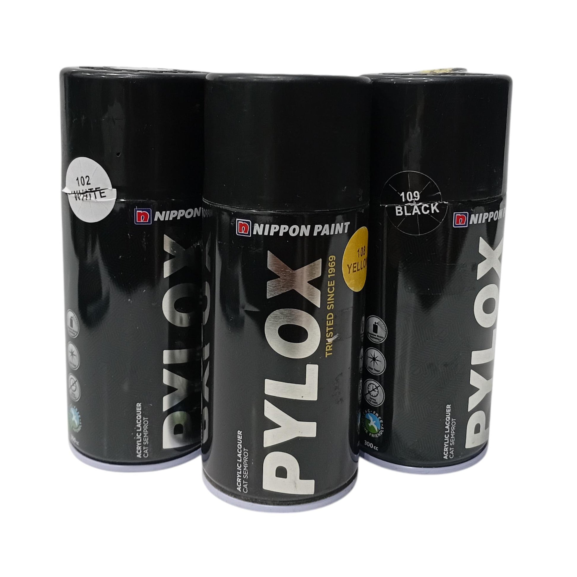 300 CC / NIPPON PAINT Pylox Cat Kayu Besi Semprot Kaleng