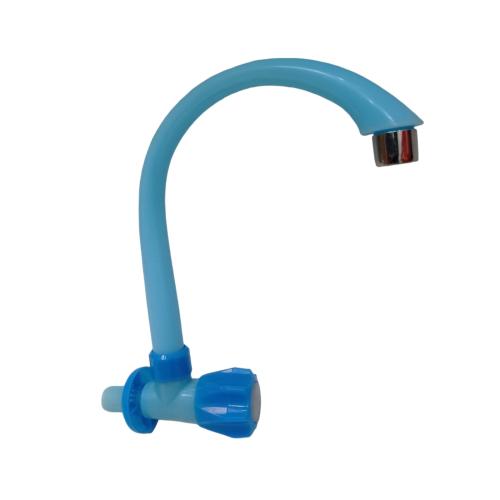 1/2 IN / CAB Kran Angsa Putar Kran Angsa Sink Bak Cuci Piring Tembok Plastik Biru PVC
